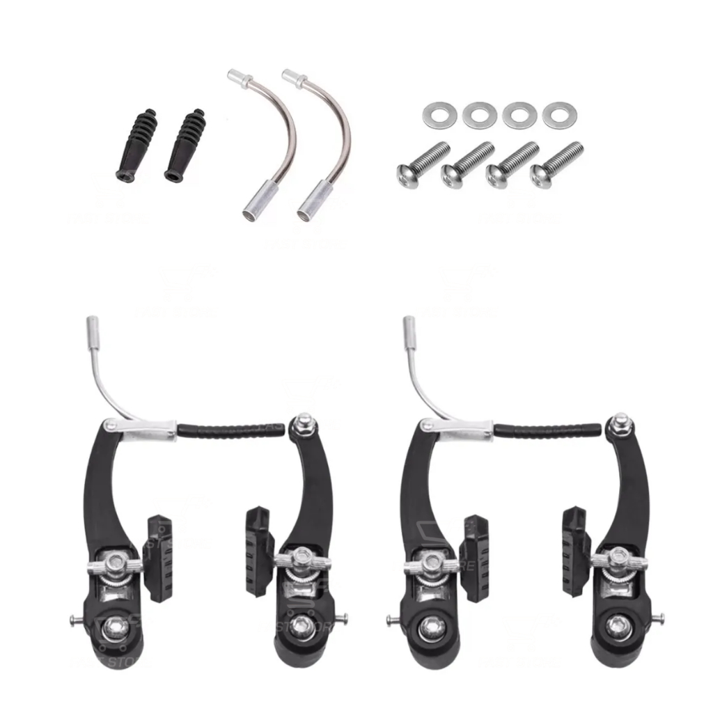 Par De Freio V-brake Nylon Preto Resistente Bike Bicicleta Dianteiro/Traseiro  Tipo Logan em Oferta na Shopee