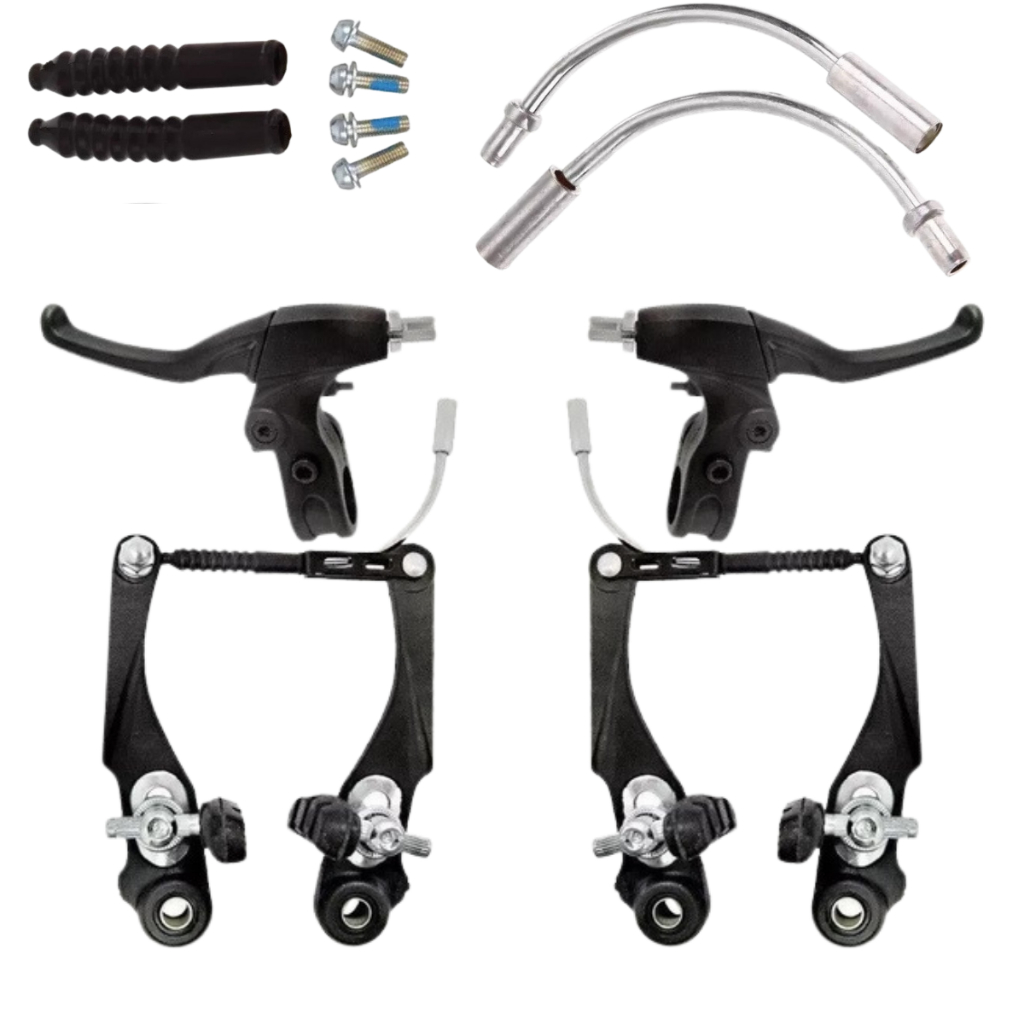 Kit Par De Freio V Brake De Nylon Tipo Logan Com Manetes Preto Completo Para Bicicleta em Oferta na Shopee