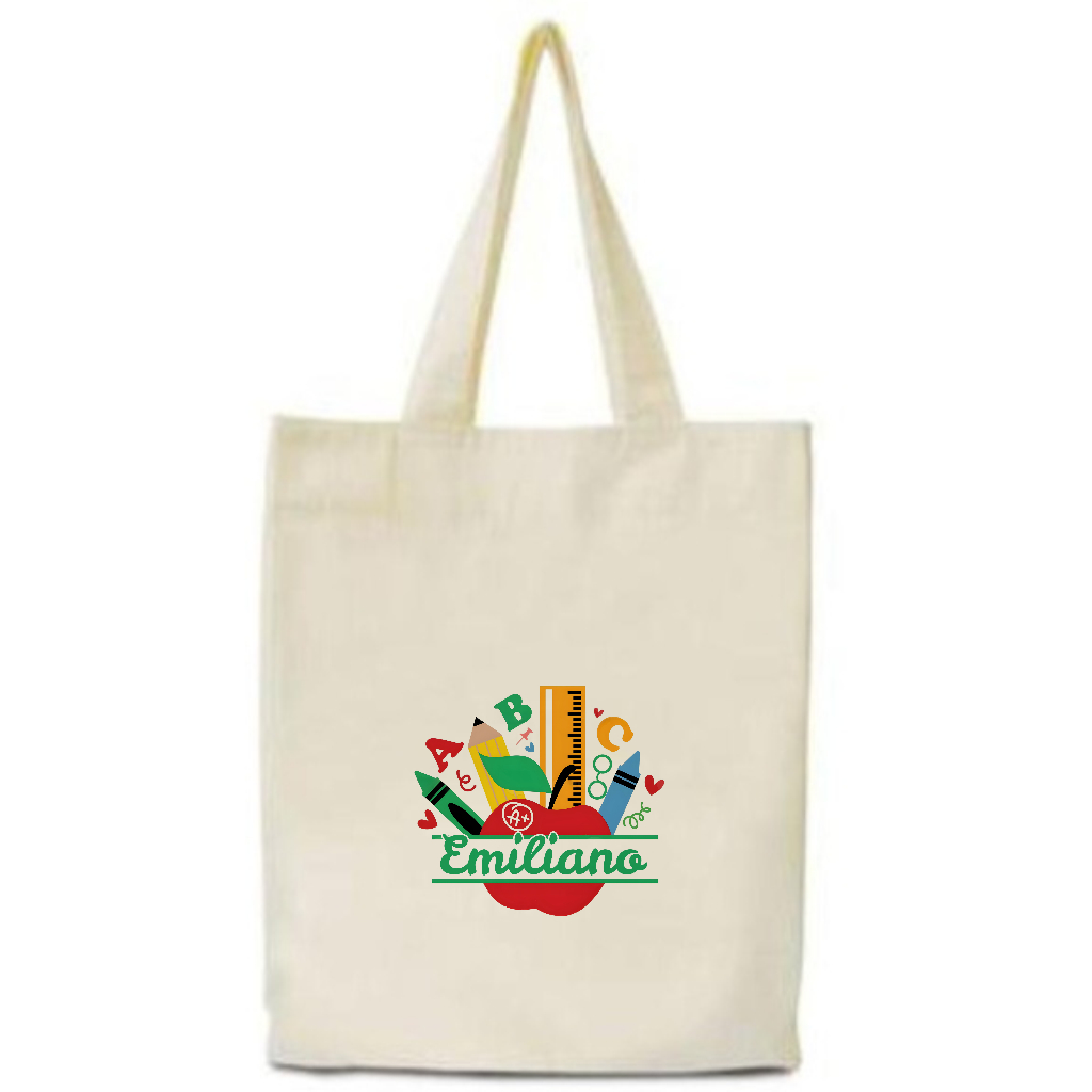 Kit 15 Sacolas Algodão Ecobag 30x40 Transfer 14x20 Personalizada Lembrancinha Dia dos Professores