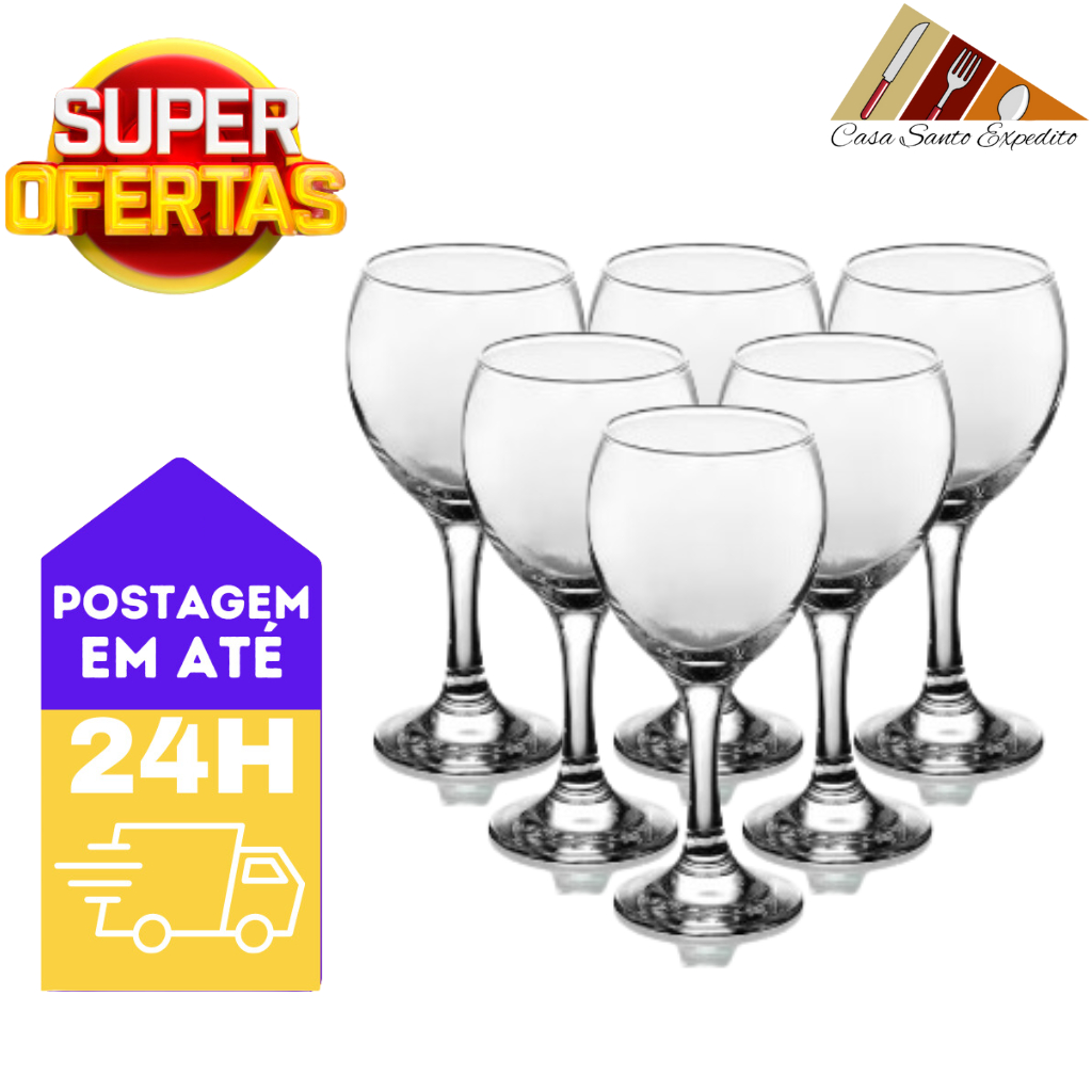 Conjunto 6 Taças Crest Vinho Tinto Buffet 300ml Creative Glass CSE Import