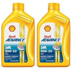 2 Litros Óleo Shell Ax5 4 Tempos 20w50 Mineral Advance