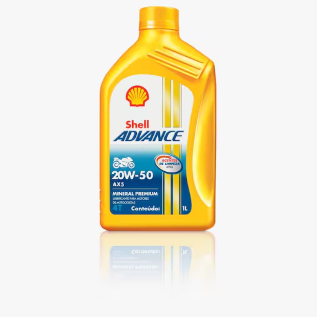 Óleo Shell Moto Ax5 4 Tempos 20w50 1 Litro Mineral Advance