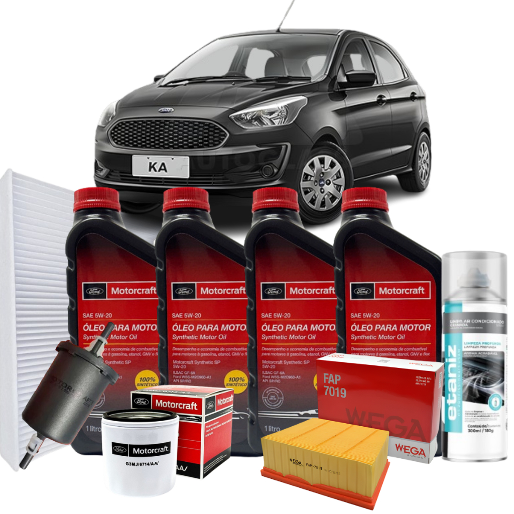 Kit Troca Revisão Óleo 5w20 Motorcraft Ford Ka 1.5 Dragon 12v 2018 até 2021 Original Ford