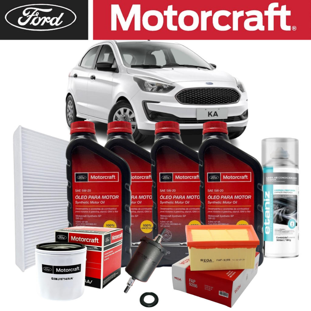 Kit Revisão Óleo 5w20 Motorcraft Ford Ka 1.0 1.5 Sigma 2018 até 2021 Original Ford