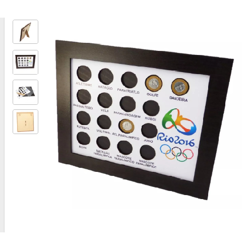 Quadro Porta Moedas Olimpíadas - Imã E Vidro Branco