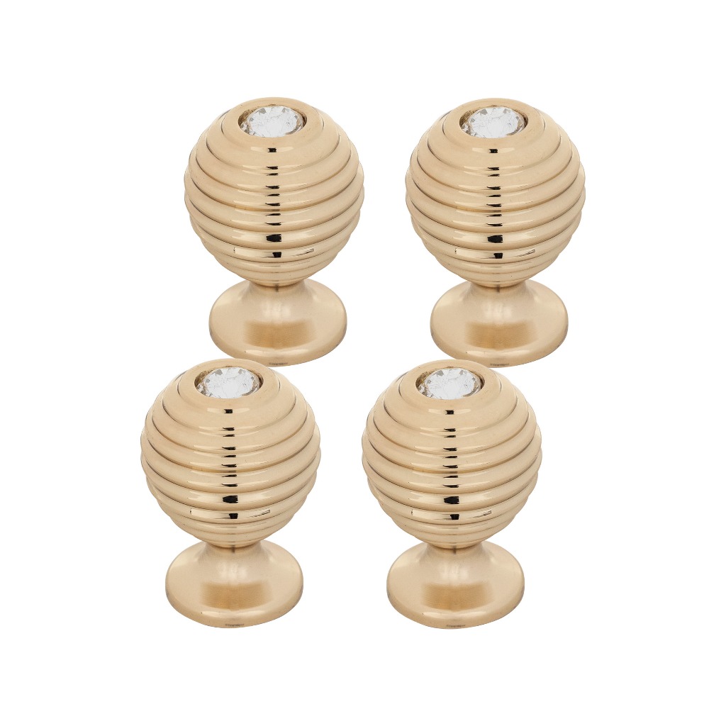 Kit 4 Puxadores Pegador Com Moveis Comoda Cristal Porta Gaveta Lumière