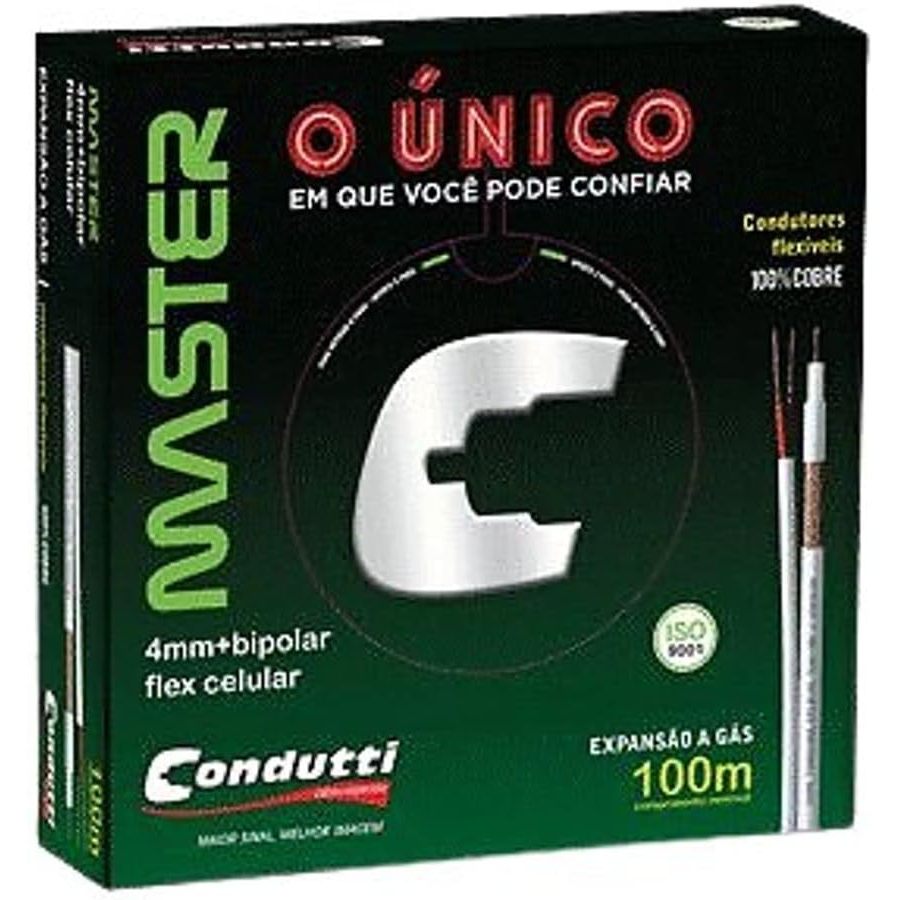 Cabo coaxial 4 mm RF+ bipolar master Condutti 100 mts branco