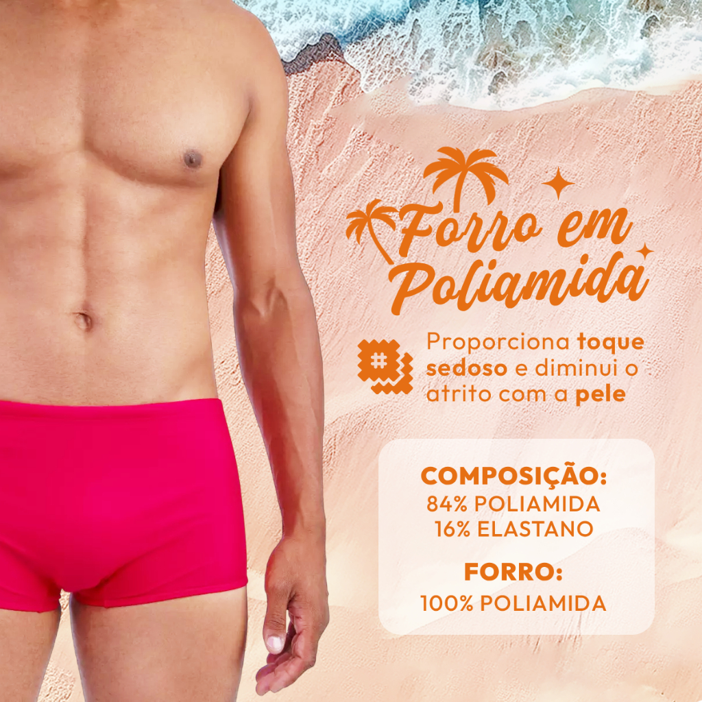 Sunga Praia Masculino Lisa - Sortido em Oferta na Shopee