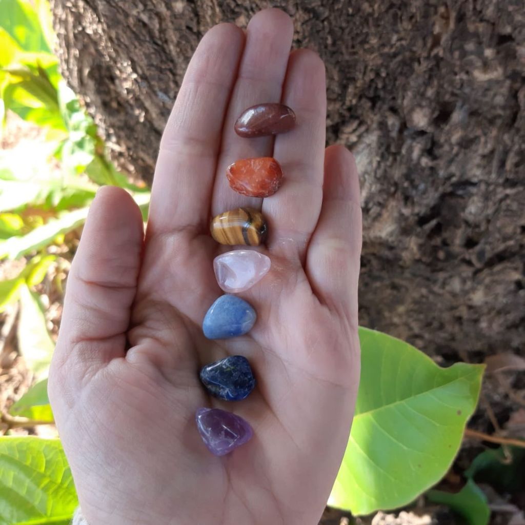 Kit 7 Pedras Dos Chakras Bolso - Pedras Naturais