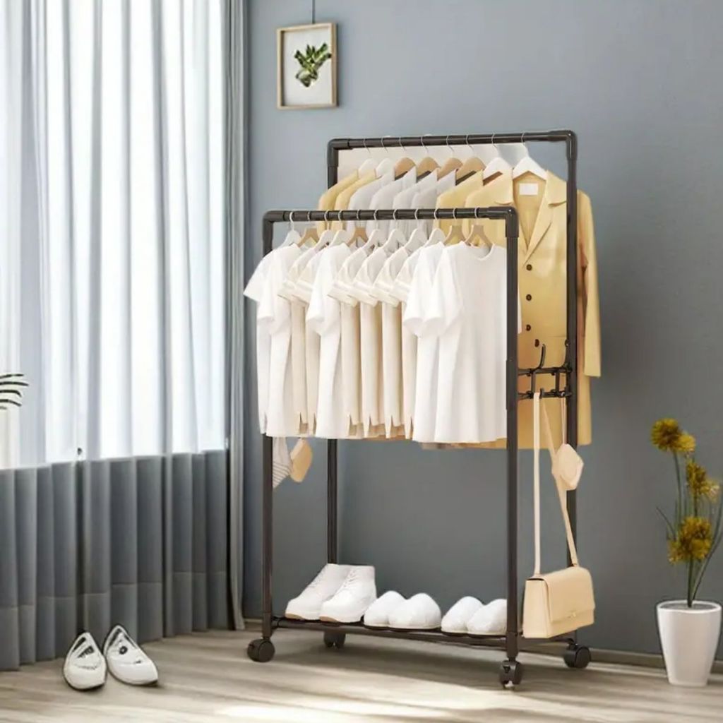 2 Arara COM RODAS DE FERRO Guarda Roupa Cabideiro Camisa Sapateira Closet Quarto Pendurar em Oferta na Shopee