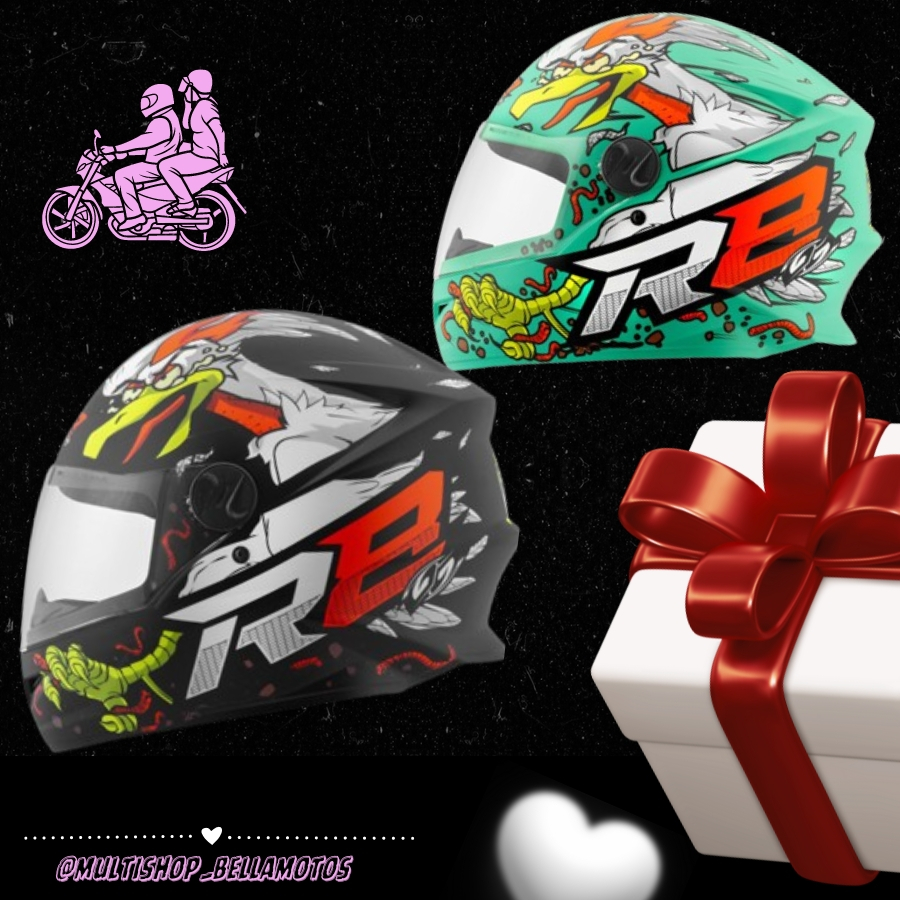 Capacete Moto Fechado Pro Tork R8 Rocket Chicken Fosco Viseira Cristal Azul Cinza Preto Feminino Masculino Confortável ABS Tam. 56 58 60 62 Oferta Promoção Desconto Barato