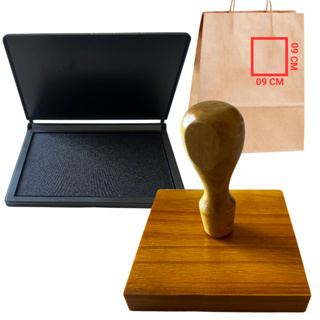 Carimbo Personalizado de Madeira 09x09 com Almofada (Kit ) em Oferta na Shopee