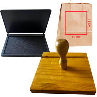 Carimbo Personalizado de Madeira 15X15 + Almofada (kit) em Oferta na Shopee