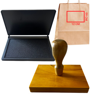 Carimbo Personalizado de Madeira 12x09 com Almofada (Kit ) em Oferta na Shopee