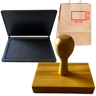 Carimbo Personalizado de Madeira 09X06 + Almofada (kit) em Oferta na Shopee