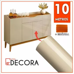 10 Metros X 60, 50 ou 30 cm Adesivo Bege Laca Leitoso White Off + Espatula Para Móveis Decoração Vidro