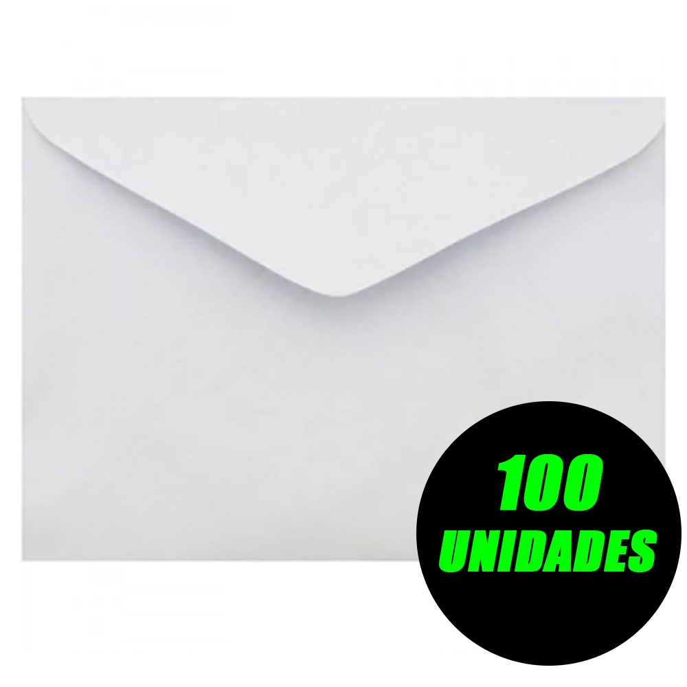 Envelope Carta Branco Liso 10x15 Cm 100 Und Correio