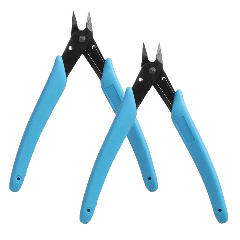 Kit 2 Alicate Corte Fibra Rente Reto Manicure Profissional Alongamento Diagonal Mola Dupla Aço Inox