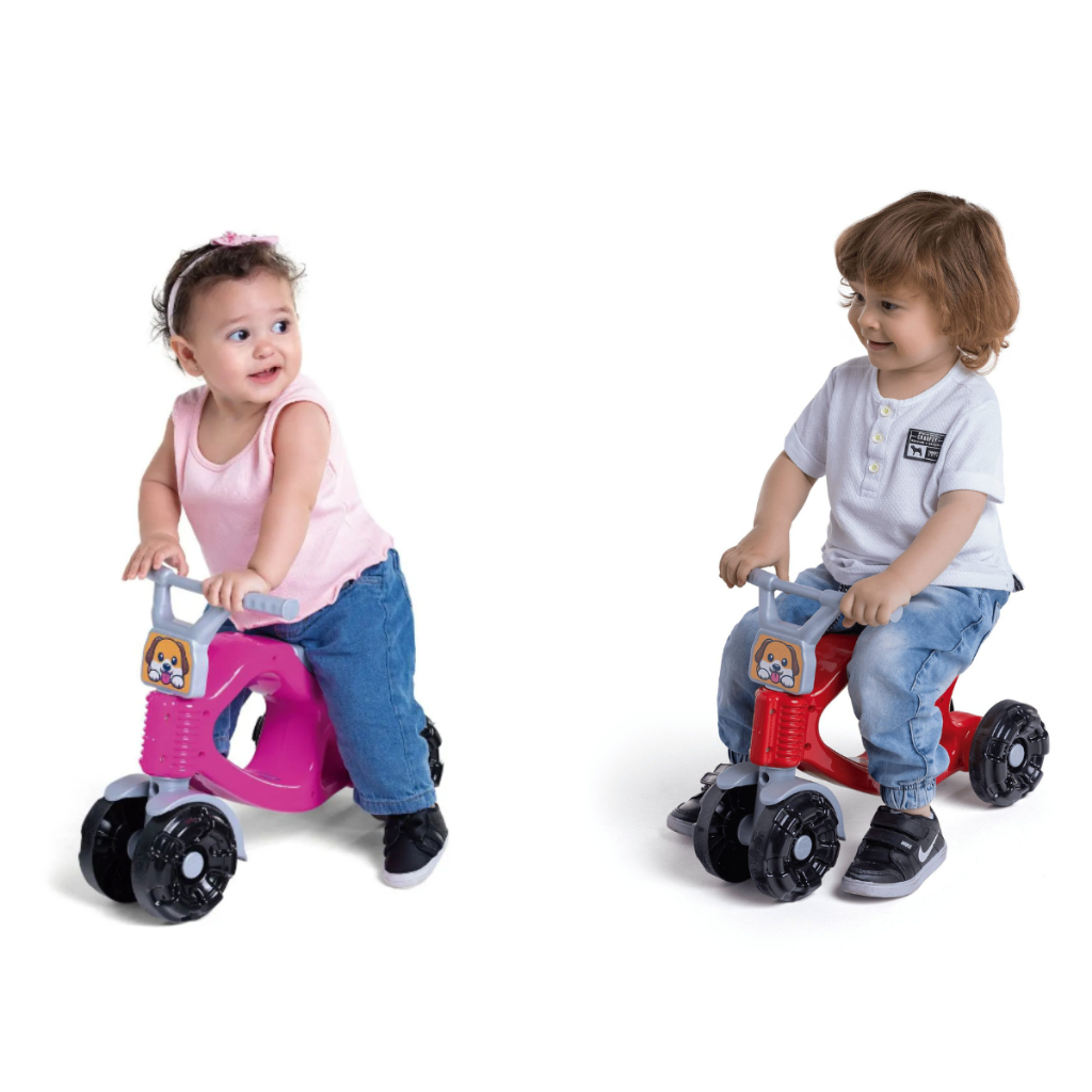 Bicicleta De Equilíbrio Andador Infantil Sem Pedal 4 Rodas Bebê Menino Menina