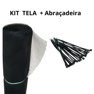 Tela de Proteção Preta + 100 Abracadeiras Nylon Enforca Gato Preto em Oferta na Shopee