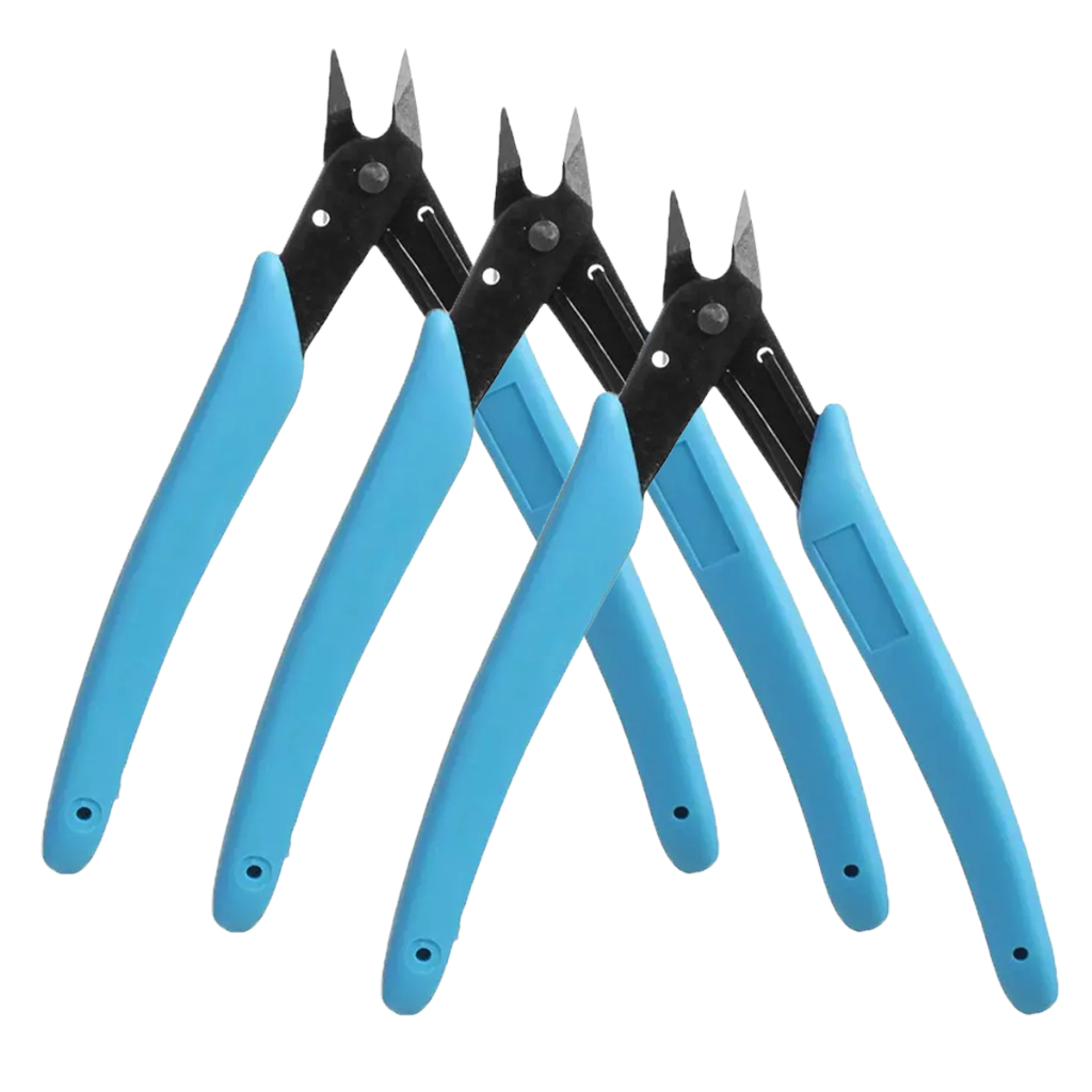 Kit 3 Alicates Corte Fibra Rente Reto Manicure Profissional Alongamento Diagonal Mola Dupla Aço Inox