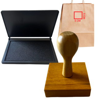 Carimbo Personalizado de Madeira 05X05 + Almofada (kit) em Oferta na Shopee