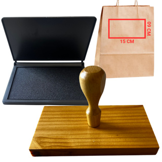 Carimbo Personalizado de Madeira 15X09 + Almofada (kit) em Oferta na Shopee