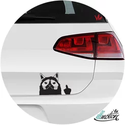 Adesivo Gato Grumpy Cat Dedo do meio Carro Moto
