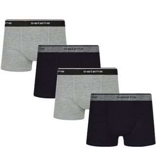 4 Cuecas Boxer Infantil Cotton Com Elastano Confortável Selene De Algodão E Cós de Elástico em Oferta na Shopee