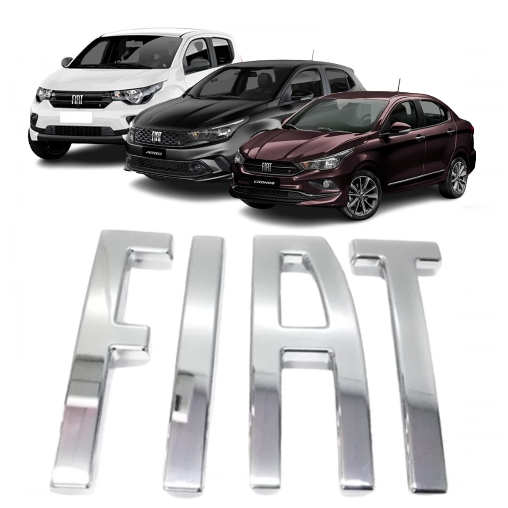 Nome Emblema Letreiro Grade Radiador Argo Mobi Cronos Ducato 2017/... Fiat