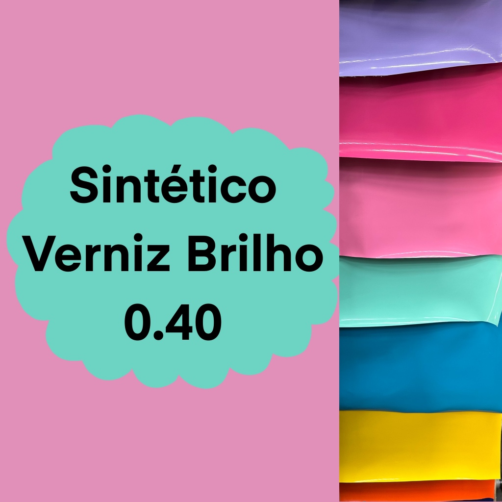 Sintetico Verniz Brilhoso 0,40 - 50cm X 150cm - varias cores - para bolsas, mochilas e acessorios