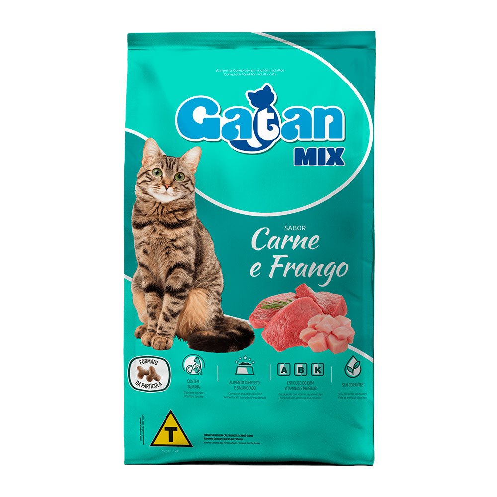 Ração Gatan Gatos Adultos Mix Carne e Frango em Oferta na Shopee