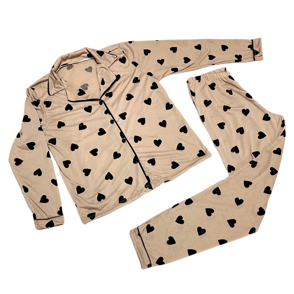 Pijama Americano Feminino Inverno Longo Botões Amamentação Frio Malha Calça e Blusa Manga Longa