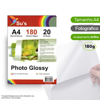 Papel Fotográfico Premium A4 Glossy (brilho) 180g 20FOLHAS em Oferta na Shopee