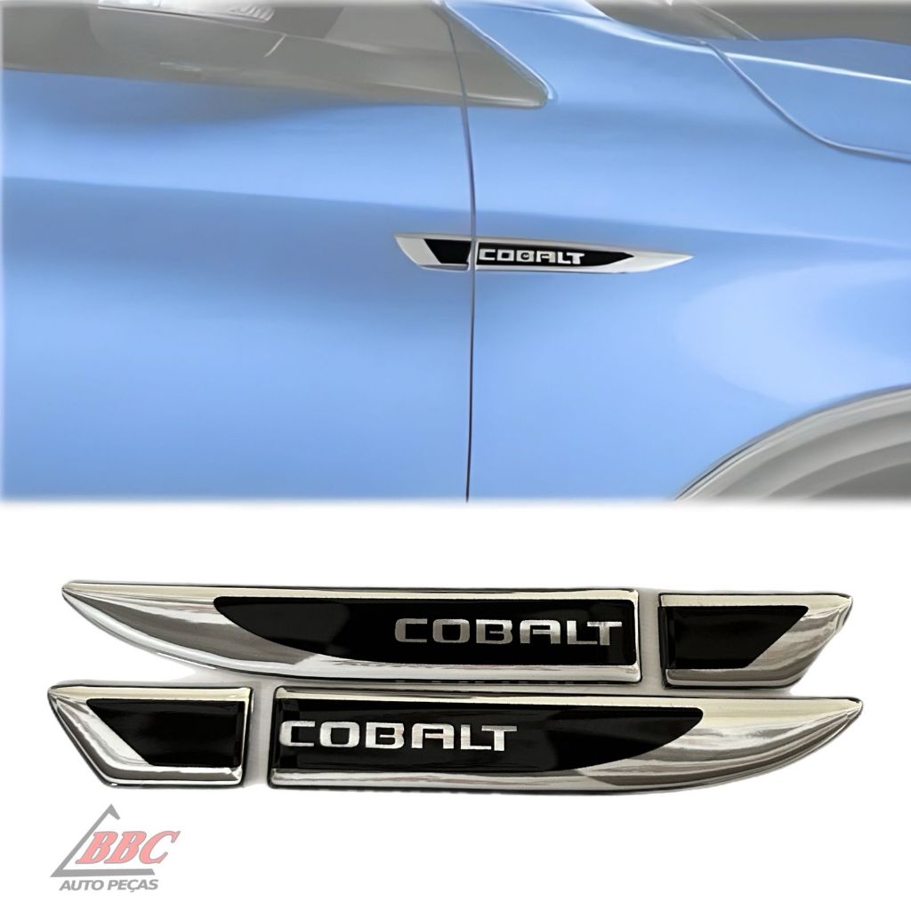 Par Emblema Lateral Resinado Aplique Adesivo Paralama Porta COBALT TODOS
