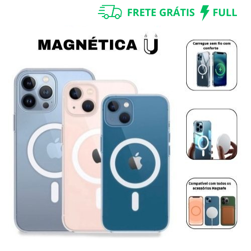 CAPA MAGNÉTICA TRANSPARENTE PARA CARREGADOR SEM FIO MAGSAFE IOS em Oferta na Shopee