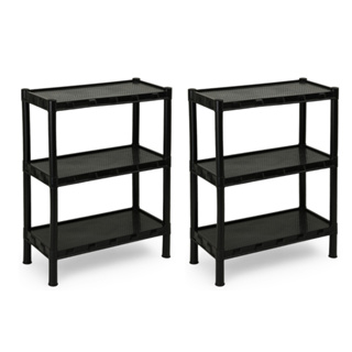 Kit Com 2 Estantes Prateleira Multiuso Modular Organizadora Plástico com 3 Prateleiras - COM PEZINHOS em Oferta na Shopee