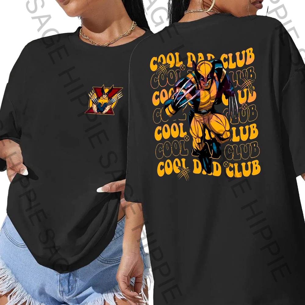 Camiseta Basica Algodão Wolverine Cool Dad Club Unissex Adulto e Infantil