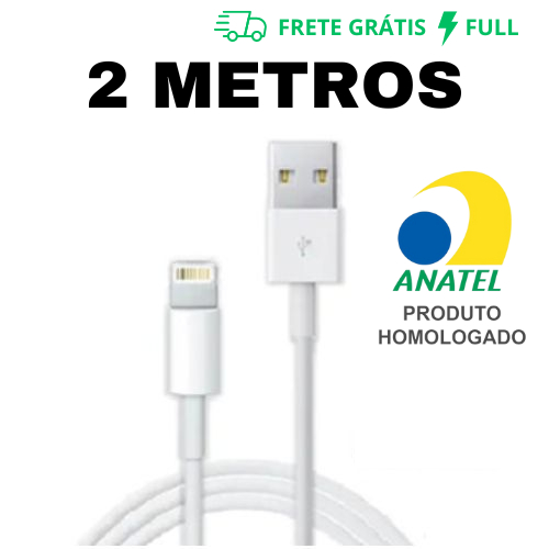 CABO PARA IOS USB DE CARREGAMENTO RÁPIDO DADOS DE 2 METROS PARA IOS