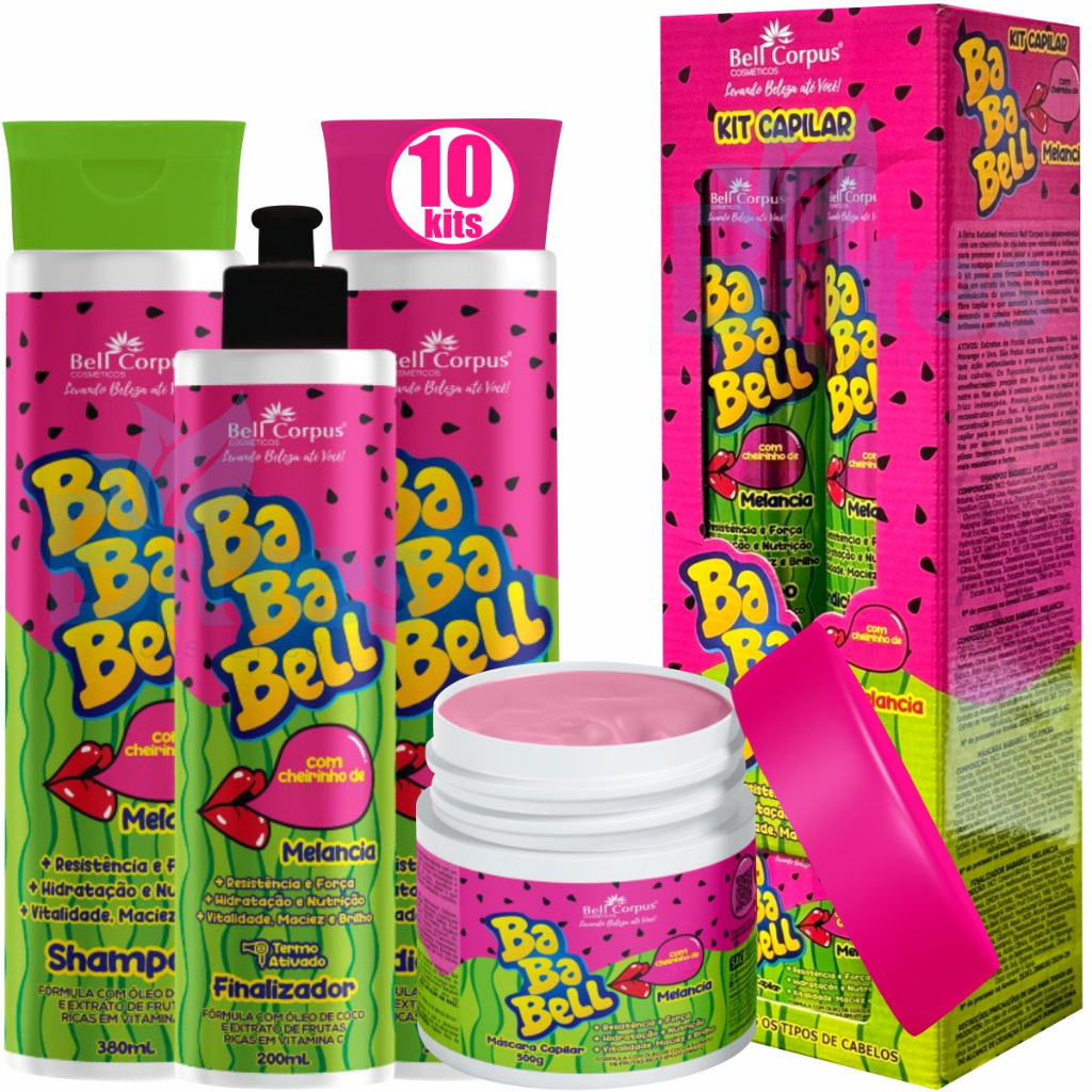 10 Kit Bababell Hidratação Bell Corpus Cheirinho De Melancia