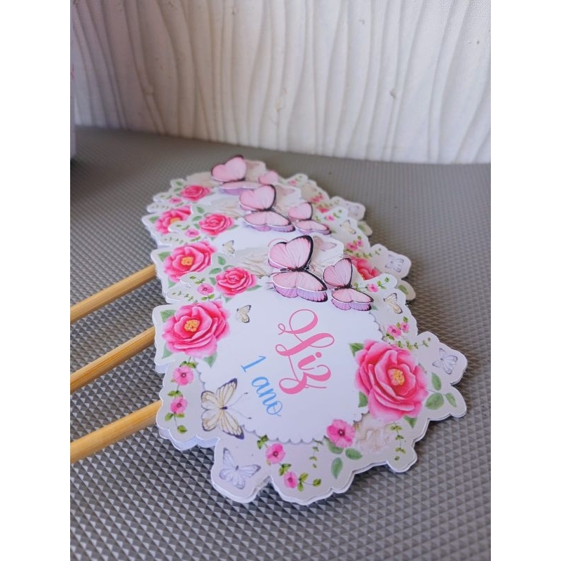 kit cachepô centro de mesa personalizado jardim de borboletas