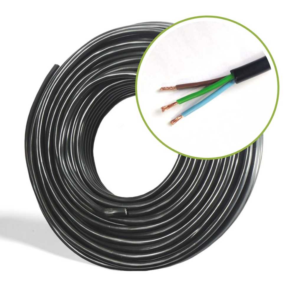 Cabo Pp Extensão 3 Vias 1,5mm 3x1,5mm Flexível Rolo 20 Metros 100% Cobre