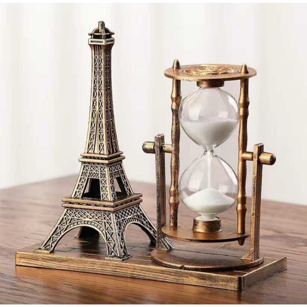 Decoração ampulheta de mesa Torre Eiffel de Paris cabine telefonica em Oferta na Shopee