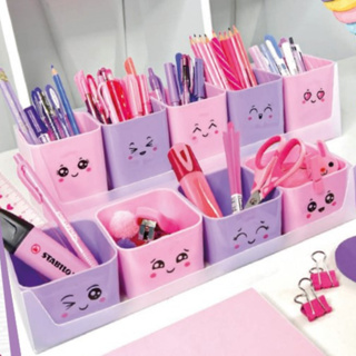 Porta Objetos Organizador Kit Doçura 5 Peças Dello Infantil Papelaria Fofa em Oferta na Shopee