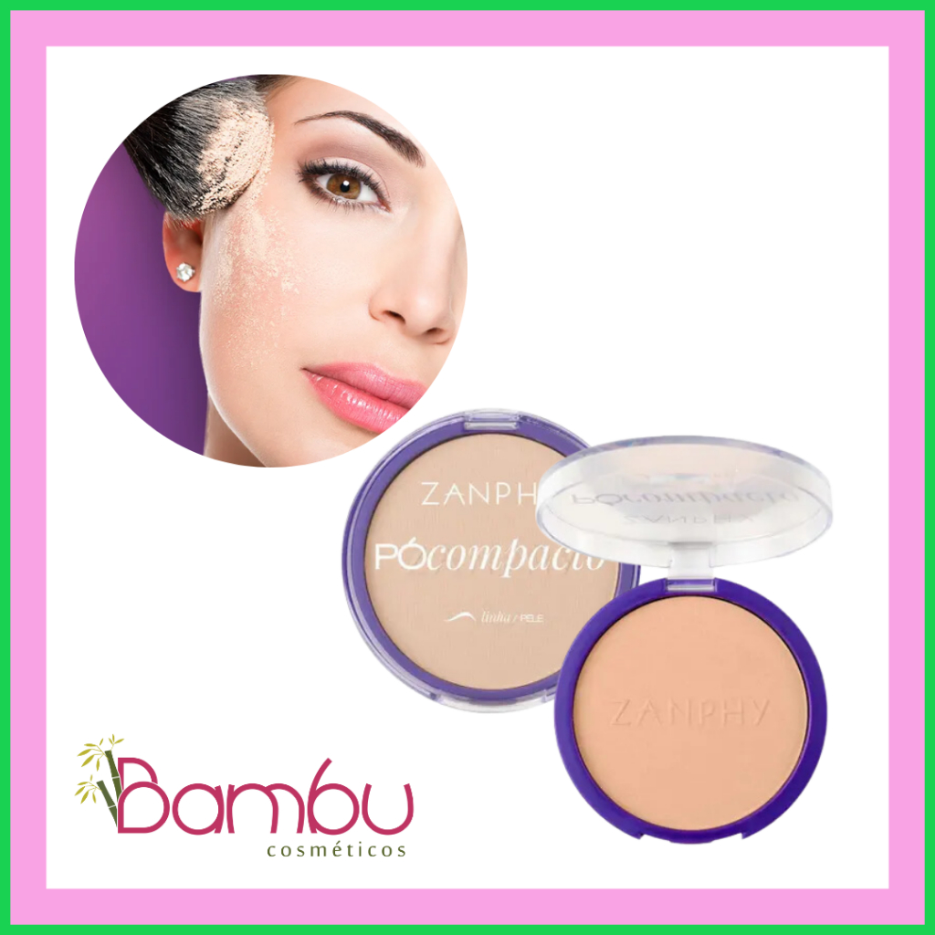 Pó Compacto Facial Zanphy | Acabamento Matte, Controle de Oleosidade e Cobertura Uniforme
