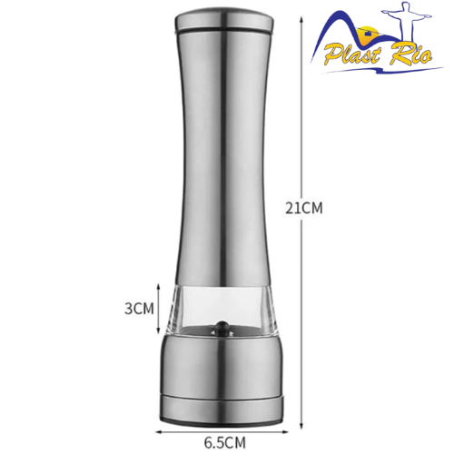 Moedor De Pimenta Sal Especiarias De Vidro - Inox Cerâmica UNY GIFT — imagem 2 de 2