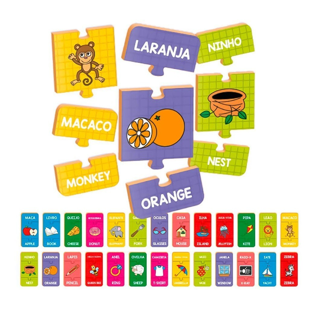 Quebra-Cabeça Alfabeto em Inglês - Brincadeira de Criança em Oferta na Shopee