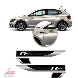 Par Emblema Lateral Resinado Aplique Adesivo Paralama Porta VW R line em Oferta na Shopee