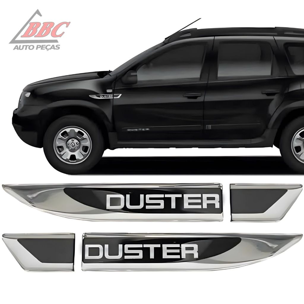 Par Emblema Lateral Resinado Aplique Adesivo Paralama Porta Duster