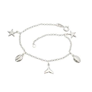 Pulseira Feminina de Prata 925 Elementos do Mar em Oferta na Shopee